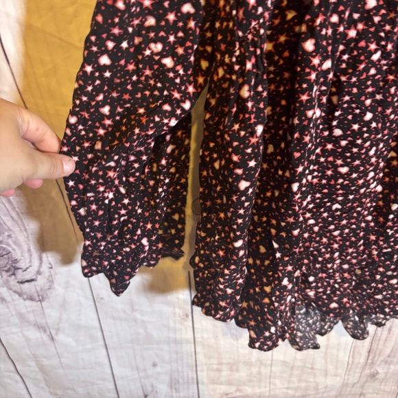 Torrid Emma Babydoll Rayon Lace Trim Women's Black Floral Tunic Heart Top 4X - Picture 3 of 8